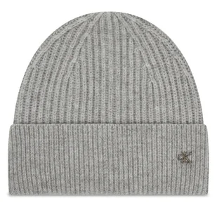 Czapka Calvin Klein Ck Metal Wool Beanie LV04D8032G Szary - Czapki damskie - miniaturka - grafika 1