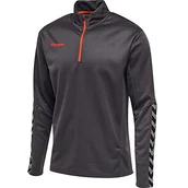 Bluzy dla chłopców - Hummel bluza chłopięca z zamkiem błyskawicznym Half Zip, asfalt, 152 - miniaturka - grafika 1