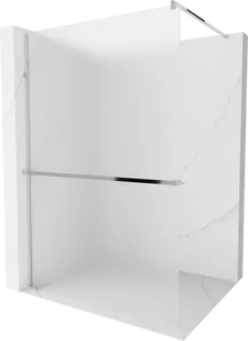 Mexen Kioto+ ścianka prysznicowa z półką Walk-in 90 x 200 cm, szron, chrom - 800-090-121-01-30 - Ścianki i drzwi prysznicowe - miniaturka - grafika 1
