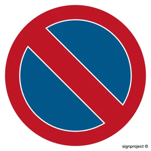 SA008 ZAKAZ POSTOJU, FO - FOLIA ODBLASKOWA; (300X300MM) - Systemy ekspozycyjne i znaki informacyjne - miniaturka - grafika 1