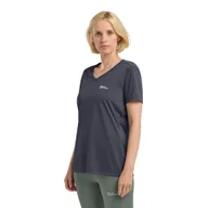 Koszulki i topy damskie - T-shirt damski Jack Wolfskin CROSSTRAIL T WOMEN Graphite / Cool Grey - XS - miniaturka - grafika 1