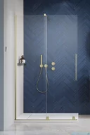 Kabiny prysznicowe - Radaway Furo Brushed Gold kabina Walk-in 140x200cm lewa szczotkowane złoto 10106738-99-01L/10110694-01-01 - miniaturka - grafika 1
