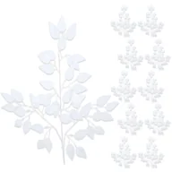 Sztuczne kwiaty - Gałązki Listki Białe 12szt - miniaturka - grafika 1