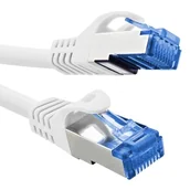 Kable miedziane - InLine® Kabel krosowy, Cat.6A, S/FTP, TPE (LSZH), CCA, PoE, LAN, Ethernet, kabel sieciowy, RJ45 Gigabit, biały, 5 m, 72605 W - miniaturka - grafika 1
