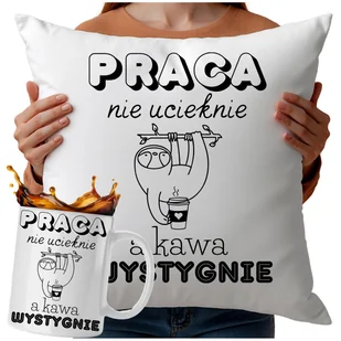 Kubek Poduszka Dla Pracownika 330ml 40x40 Praca Śmieszny Do Pracy Nadruk - Gadżety dla niej i dla niego - miniaturka - grafika 1