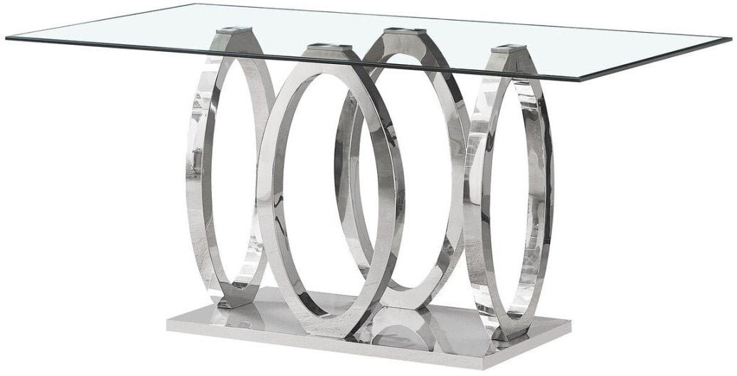 Stoły do Jadalni Home ESPRIT Stal szkło hartowane 160 x 90 x 76 cm