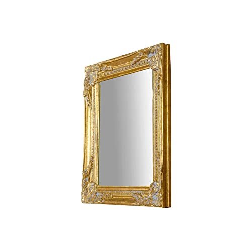 Biscottini Lustro ścienne w stylu vintage L28 x PR5 x H32,5 cm Made in Italy - antyczne białe lustro shabby - lustro łazienkowe ścienne - lustro ścienne