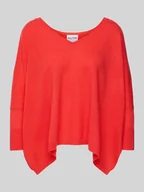 Swetry damskie - Sweter z dzianiny o kroju oversized z rękawem o dł. 3/4 model ‘MINIE’ - miniaturka - grafika 1