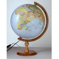 Globusy - Globus polityczno fizyczny podświetlany drewniana stopka - miniaturka - grafika 1