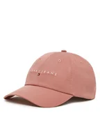 Czapki damskie - Tommy Jeans Czapka z daszkiem Linear Logo 6 Panel AW0AW16868 Różowy - miniaturka - grafika 1