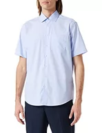 Koszule męskie - Seidensticker Męska koszula z krótkim rękawem, regularny krój, jasnoniebieska, 45, jasnoniebieski - miniaturka - grafika 1