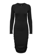 Sukienki - Bestseller A/S Onlitsi L/S Ruching Dress JRS sukienka damska, czarny, M - miniaturka - grafika 1