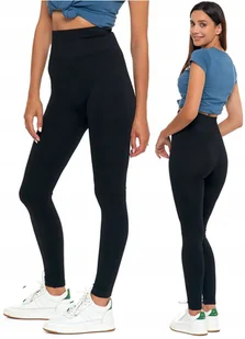 Prążkowane Legginsy Damskie Getry Czarne Kryjące Wysoki Stan MORAJ L/XL - Legginsy - miniaturka - grafika 1