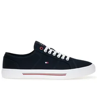 Buty sportowe męskie - Buty Tommy Hilfiger Core Corporate Vulc Canvas FM0FM04560-DW5 - granatowe - miniaturka - grafika 1
