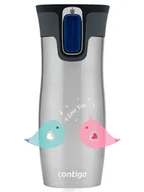 Kubki termiczne - Kubek termiczny Contigo West Loop 2.0 470ml - Ptaszkowe love- Stalowy - miniaturka - grafika 1
