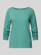 Bluzy damskie - Bluza o kroju shaped fit z fakturą i rękawem o dł. 3/4 - miniaturka - grafika 1