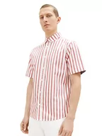 Koszule męskie - TOM TAILOR Koszula męska 1037282, 31787, czerwona, biała w paski, XL, 31787 - Red Off White Stripe, XL - miniaturka - grafika 1