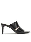Klapki i japonki damskie - Calvin Klein Klapki Heel Mule 70 - Lth 2 Straps HW0HW02460 Czarny - miniaturka - grafika 1
