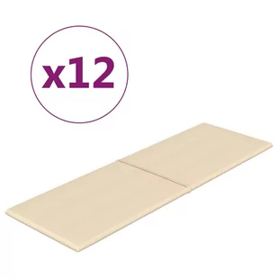 Panele ścienne, 12 szt., kremowe, 90x30 cm, tkanina, 3,24 m² - Panele ścienne i boazeria - miniaturka - grafika 3