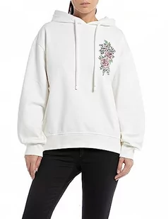 Replay Damska bluza z kapturem oversize, 011 Natural White, XS - Bluzy damskie - miniaturka - grafika 1