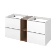 Szafki łazienkowe - Szafka pod umywalkę Modern biało-orzechowa 120x45x55 cm Sensea - miniaturka - grafika 1