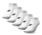 Skarpetki damskie - Skarpety 4F Męskie Krótkie 5-Pak Białe Sportowe - miniaturka - grafika 1