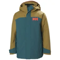 Kurtki narciarskie - Helly Hansen Level, kurtka narciarska, juniorska, ciemnozielony/brązowy - miniaturka - grafika 1