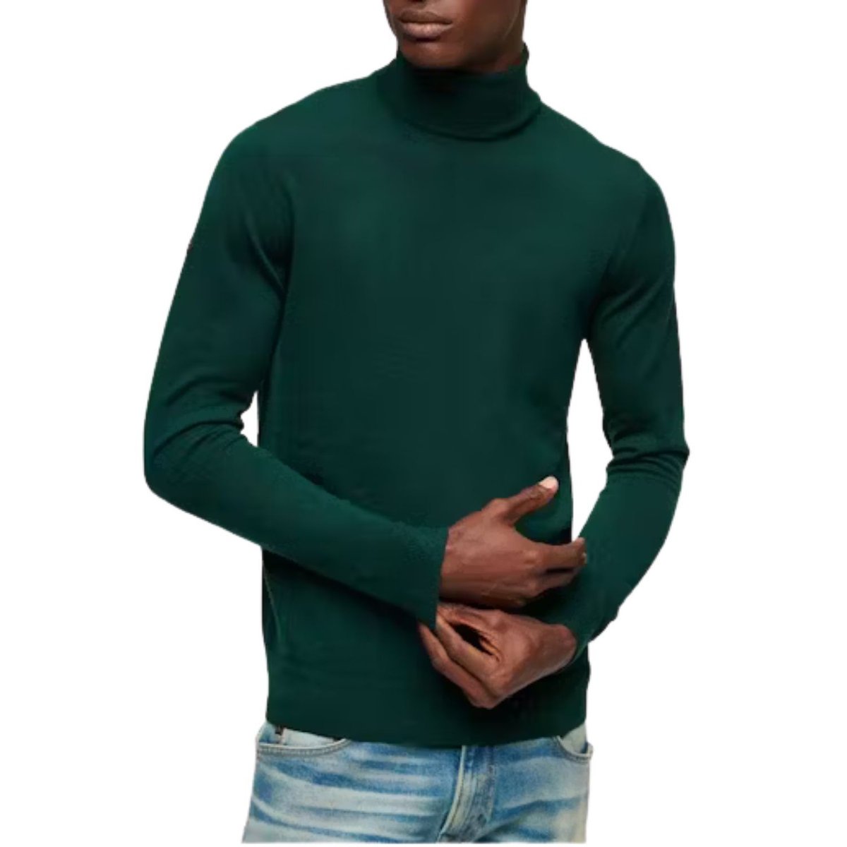 Sweter męski Superdry Studios Merino czarny z golfem klasyczny-L