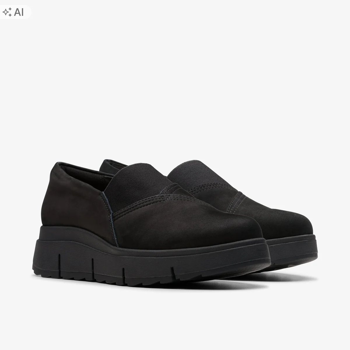 CLARKS CZARNE PÓŁBUTY DAMSKIE Z SKÓRY NATURALNEJ WSUWANE 40 16OA