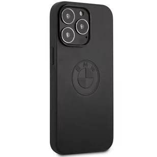 Etui BMW BMHCP13LREELK iPhone 13 Pro / 13 6.1" czarny/black hardcase Leather Emboss - Etui i futerały do telefonów - miniaturka - grafika 4