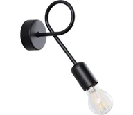 Lampy ścienne - Sollux SL.1433 - Kinkiet LOOP 1xE27/15W/230V czarne - miniaturka - grafika 1