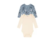 Body dla niemowląt - lupilu® Body niemowlęce z biobawełny, 2 sztuki (62-68, Biały-niebieski) - miniaturka - grafika 1