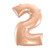 Balony i akcesoria - GoDan Balon foliowy cyfra 2 45&quot; różowo-złoty HS-C45RZ2 - miniaturka - grafika 1