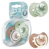 Smoczki uspokajające - LOVI Dynamiczny Smoczek Silikonowy Uspokajający Tie Dye Green 18m+ 2 szt. - miniaturka - grafika 1