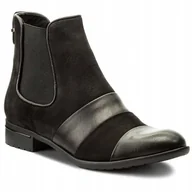 Botki damskie - Botki Carinii S4179-E50-360 czarne sk��ra naturalna p��aski obcas r.40 - miniaturka - grafika 1