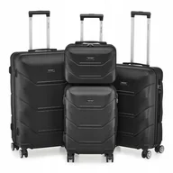 Walizki - ZESTAW WALIZEK 4w1 - WALIZKA PODRÓŻNA 28" 24" 19" i 14" - TREVISO - CZARNY - miniaturka - grafika 1