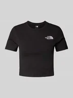 Koszulki i topy damskie - T-shirt krótki z wyhaftowanym logo - miniaturka - grafika 1