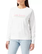 Bluzy damskie - Lee bluza damska crew, Blanc (Bright White Lj), M - miniaturka - grafika 1