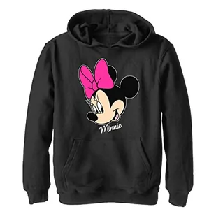 Disney Chłopięca bluza z kapturem Minnie Big Face, Czarny, S - Bluzy dla chłopców - miniaturka - grafika 1