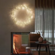 Ozdoby bożonarodzeniowe - Wieniec metalowy LED IP20 srebrny Ø45cm plecionka - miniaturka - grafika 1