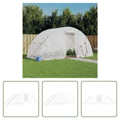 Szklarnie ogrodowe - The Living Store Szklarnia z ramą stalową biała 10 m² 5x2x2,3 m - miniaturka - grafika 1