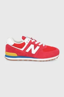 Buty dla chłopców - New Balance Buty dziecięce GC574HA2 kolor czerwony - grafika 1