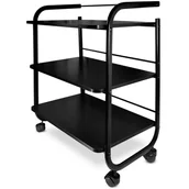 Meble kosmetyczne - Stolik kosmetyczny 3 półki z uchwytem G czarny - miniaturka - grafika 1