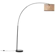 Lampy stojące - Brilliant Łukowa lampa podłogowa Wiley z rattanem - miniaturka - grafika 1