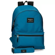 Plecaki szkolne i tornistry - Pepe Jeans Aris plecak na laptopa i piórnik szkolny 15,6" niebieski 31 x 44 x 17,5 cm poliester 30,01 l, niebieski, plecak na laptopa + piórnik szkolny, Niebieski, Plecak na laptopa + piórnik - miniaturka - grafika 1