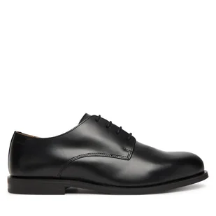 Półbuty Calvin Klein Ess Rubber Derby Lth HM0HM02056 Czarny - Półbuty męskie - miniaturka - grafika 1