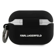 Akcesoria do słuchawek - Karl Lagerfeld Karl Lagerfeld KLACAPSILCHBK AirPods Pro cover czarny/black Silicone Choupette KLACAPSILCHBK - miniaturka - grafika 1
