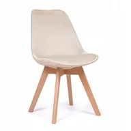 Krzesła - krzesło DUBLIN skandynawskie z poduszką welurowe beżowe - miniaturka - grafika 1