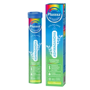 Plusssz Ashwagandha 100% Harmonia Complex, smak trawa cytrynowa, 30 tabletek musujących - Układ nerwowy - miniaturka - grafika 1