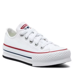 Buty dla dziewczynek - Trampki Converse Chuck Taylor All Star Eva Lift Canvas Platform 372862C White/Garnet/Navy - grafika 1